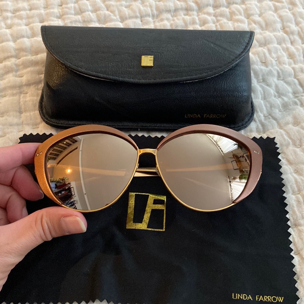 Linda Farrow rose gold sunglasses. Great condition with case and cleaning cloth.
